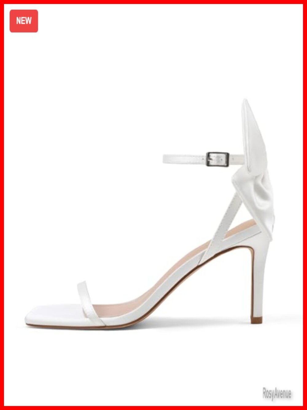 Satin Slingback Stiletto Sandals Square Toe Bow Back Wedding Heels